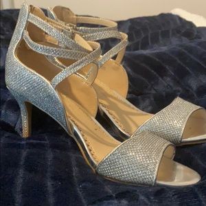 Silver Sparkle Galm heels